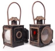 PAIR OF ANTIQUE / VINTAGE RAILWAY / CARRIAGE LAMPS