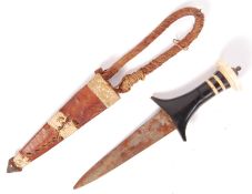 ANTIQUE 19TH CENTURY SUDENESE ARM DAGGER AND SCABBARD