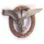 ORIGINAL WWII SECOND WORLD WAR LUFTWAFFE GERMAN PILOT'S BADGE