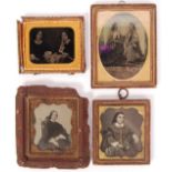 FOUR ANTIQUE 19TH CENTURY AMERICAN AMBROTYPE PHOTO