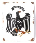 WWII SECOND WORLD WAR STYLE GERMAN NAZI ' GOTT MIT UNS ' ENAMEL SIGN