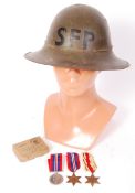 WWII SECOND WORLD WAR BRISTOL INTEREST MEDAL GROUP & HELMET