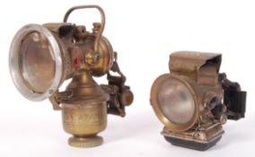 TWO EARLY ANTIQUE / VINTAGE BICYCLE LAMPS
