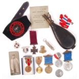 ASSORTED COLLECTION OF MILITARIA MEDALS AND MORE