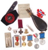 ASSORTED COLLECTION OF MILITARIA MEDALS AND MORE