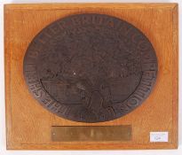 VINTAGE HEAVY BRONZE EFFECT RESIN SHELL COMPETITION PLAQUE