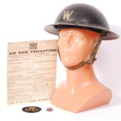 RARE BRISTOL ARP WARDEN WWII HELMET & PERSONAL EFFECTS