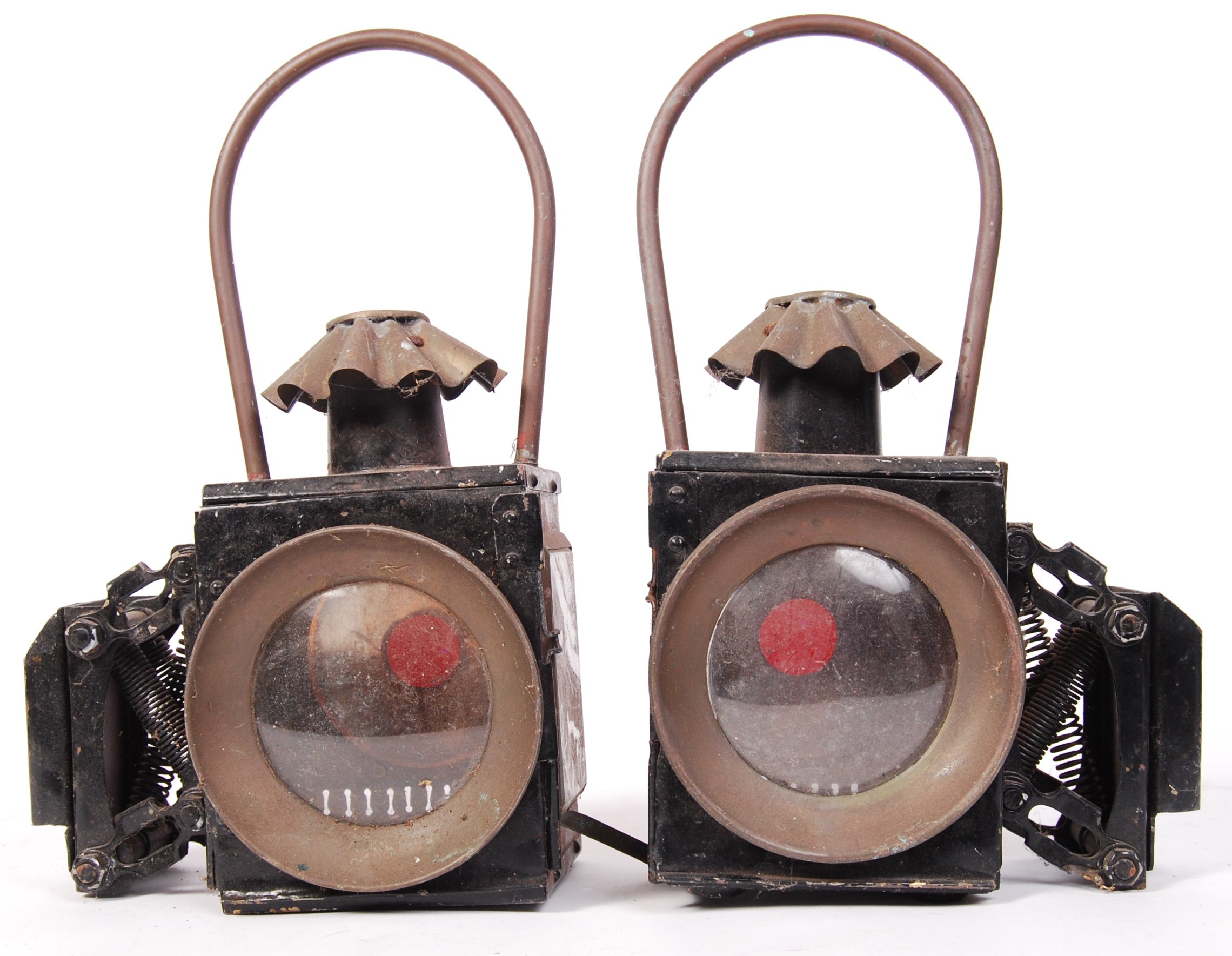 PAIR OF ANTIQUE / VINTAGE RAILWAY / CARRIAGE LAMPS - Image 3 of 3