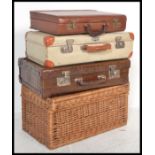 A group of vintage retro 20th Century luggage and
