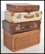 A group of vintage retro 20th Century luggage and
