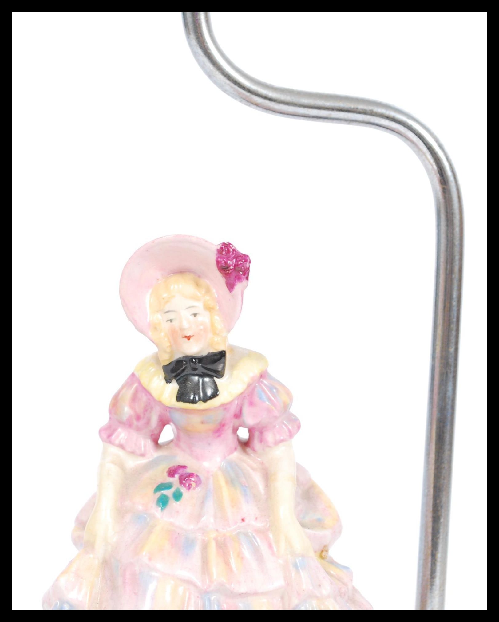 A Royal Doulton ceramic figurine lamp of a lady in - Image 2 of 5