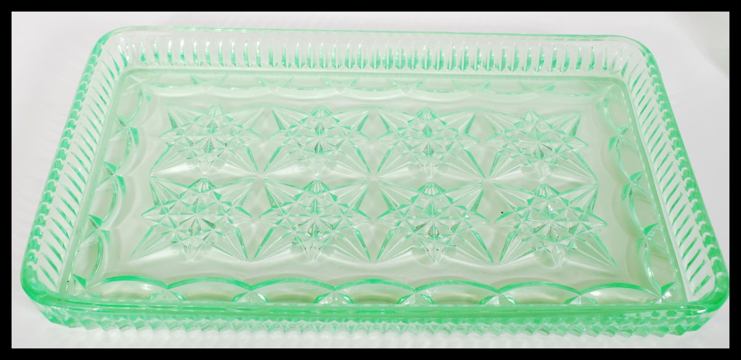 An early 20th Century Art Deco green uranium glass - Image 4 of 4