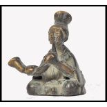 A 19TH CENTURY LOST WAX CAST BRONZE FIGURE - AFRIC