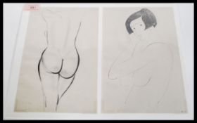 Eric Gill (1882-1940) A pair of female nudes from