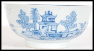 An 18th Century Chinese blue and white bowl having