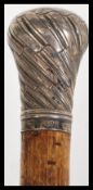 A 19th Century silver hallmarked walking stick can