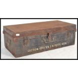 A vintage retro 20th Century military metal trunk