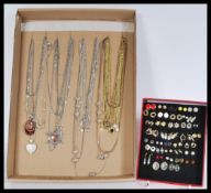 A selection of vintage costume jewellery to includ