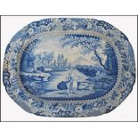 GEORGE III BRAMELD PEARLWARE BLUE AND WHITE MEAT P