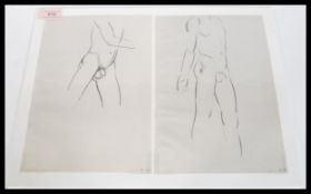 Eric Gill (1882-1940) A pair of male nudes from Er