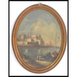 A 19h Century Italian oval oil painting depicting