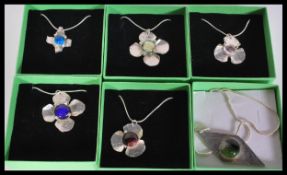 A selection of stamped 925 silver necklaces having