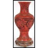 An early 20th Century Chinese Cinnabar Lacquer vas