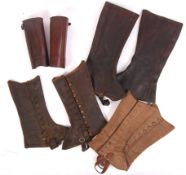 WWI FIRST WORLD WAR UNIFORM GAITERS - LEATHER