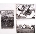 EARLY AVIATION AEROPLANE CRASH GLASS PLATE NEGATIV