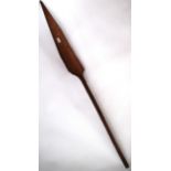 ANTIQUE 19TH CENTURY CARVED TRIBAL PADDLE SPEAR