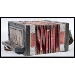 A late 19th Century musical accordion squeeze box by Zenith with ebonised wooden surround and