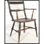 A 19th Century Victorian Oxford beech and elm wood bar back carver Windsor armchair /  chair