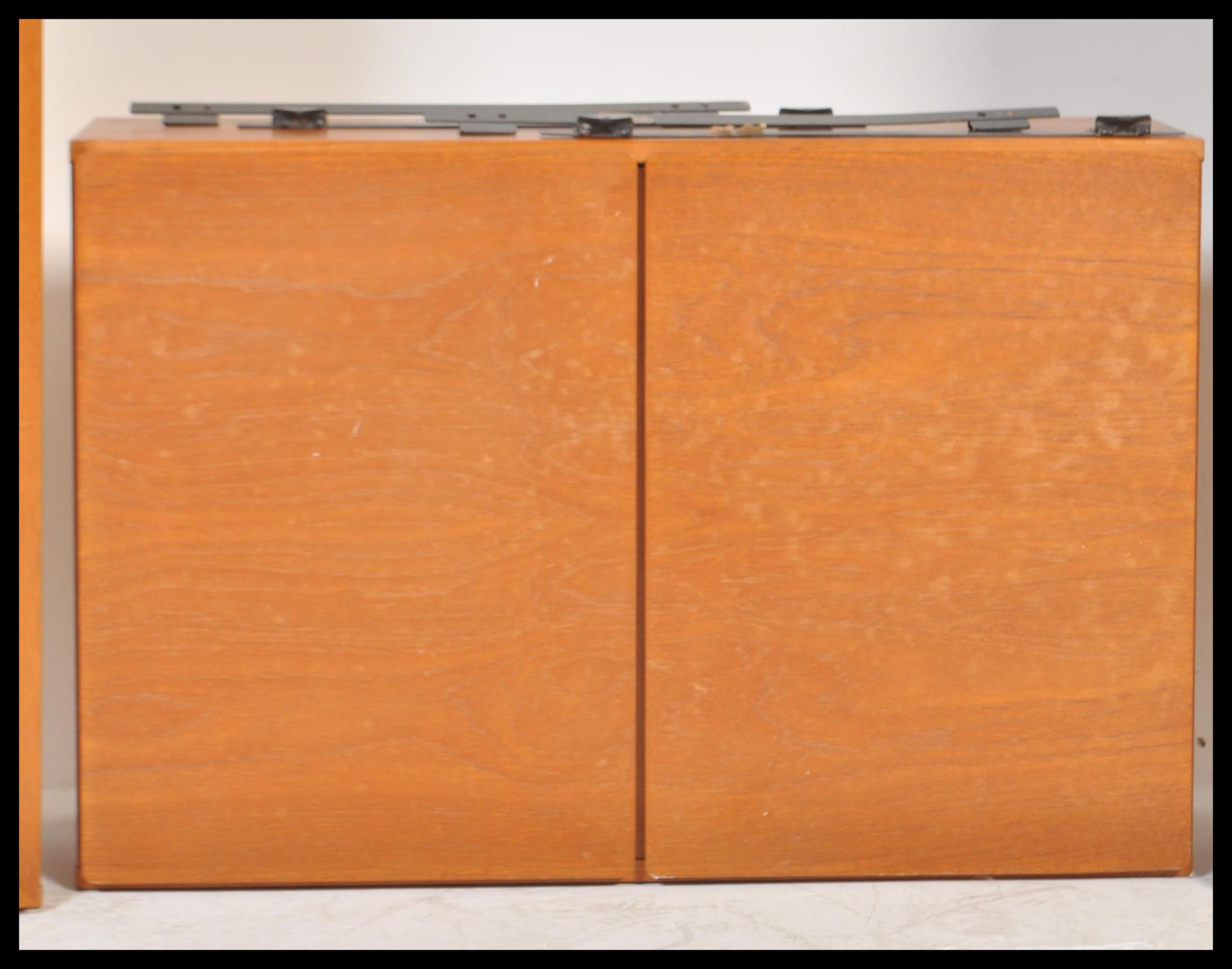 A retro 20th Century teak wood modular wall system by Tapley, the system consisting of three units - Image 3 of 8