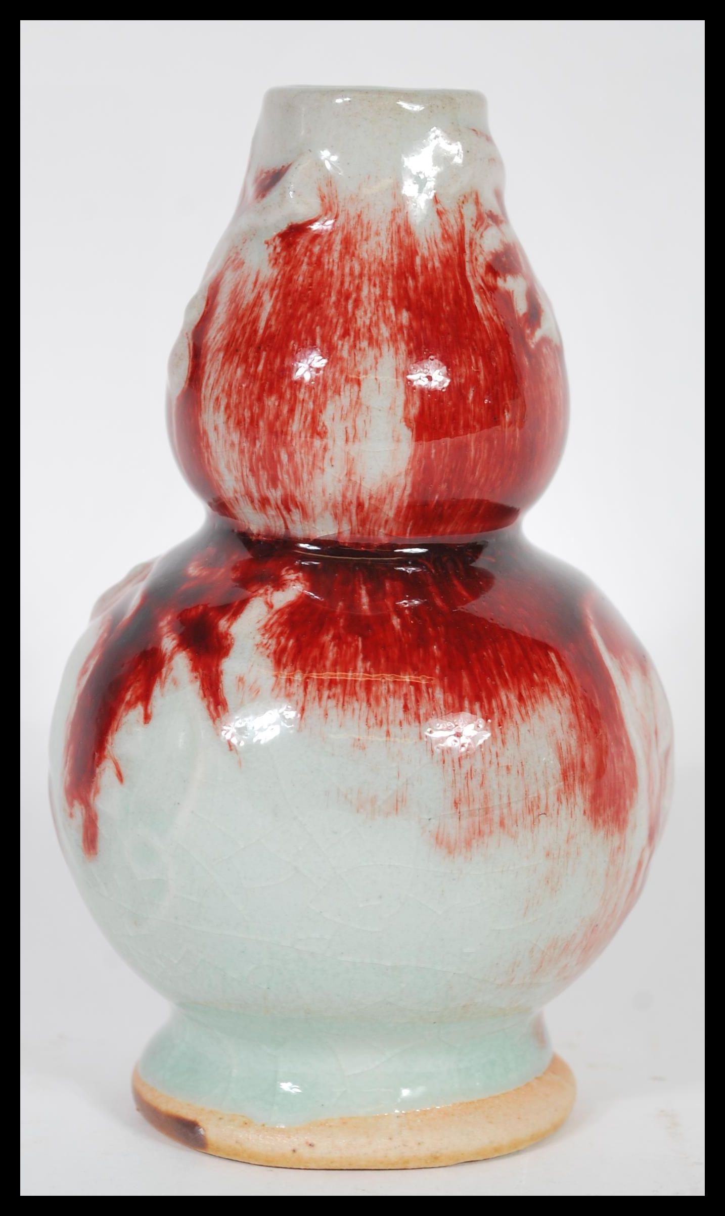 A 20th Century Chinese Late Republic Period stoneware crackle glaze double gourd vase having - Image 2 of 6
