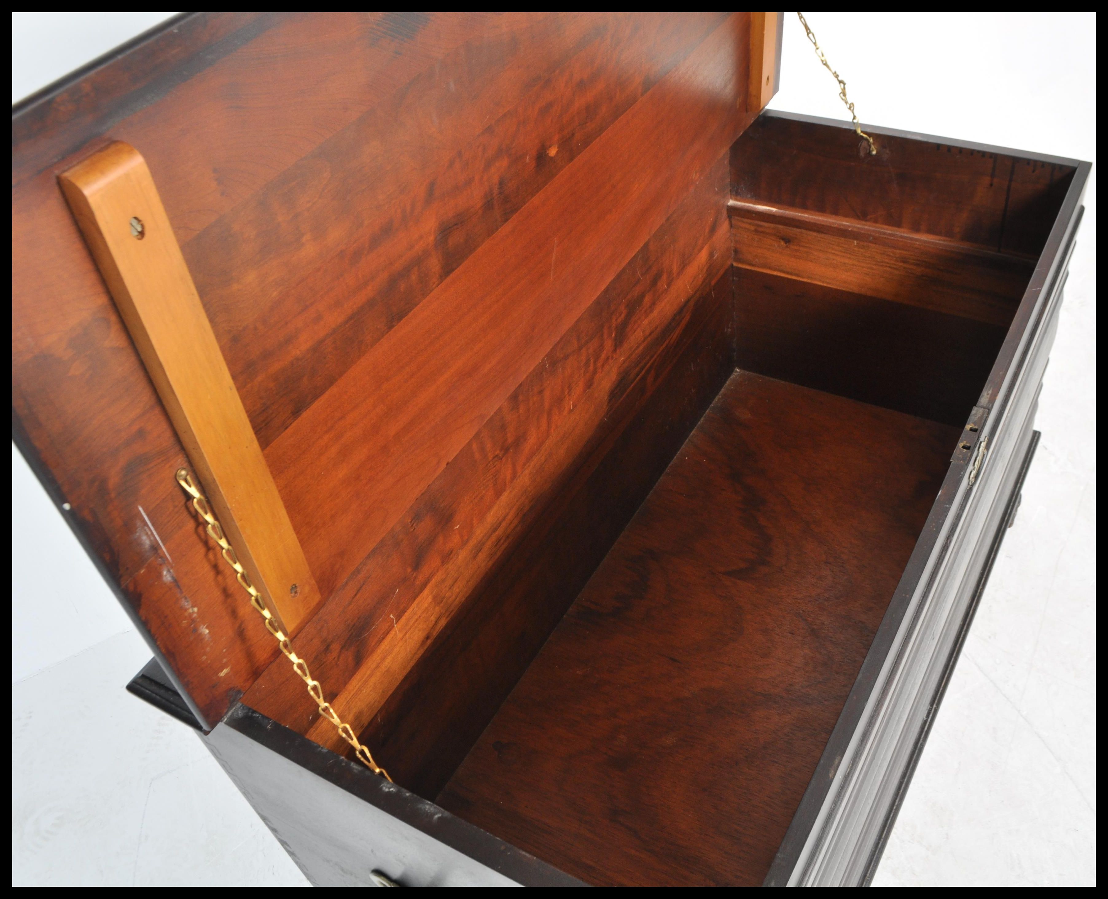 A South African mid 20th Century hardwood / stinkwood coffer / blanket box, the coffer with hinged - Image 6 of 6