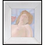 A 20th Century oil on canvas nude still life study of a recumbent female head and torso.Set within a