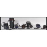 A selection of camera lenses to include a SMC Pentax-A Macro 1:2.8 50mm, Vivitar series 1 macro