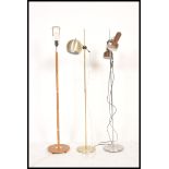 A group of vintage retro 20th Century lamps and lighting to include a brown twin spot lamp, retro