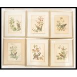 A collection of six vintage 20th Century framed bird prints each showing different species of bird