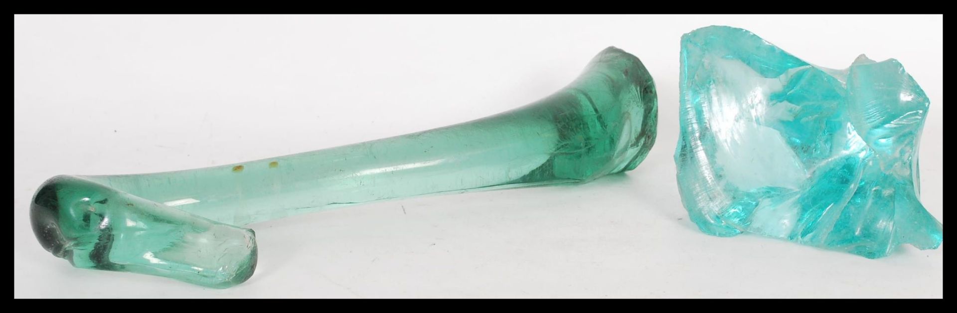 A large 19th Century Victorian Nailsea glass slump door stop paperweight. The large attractive green