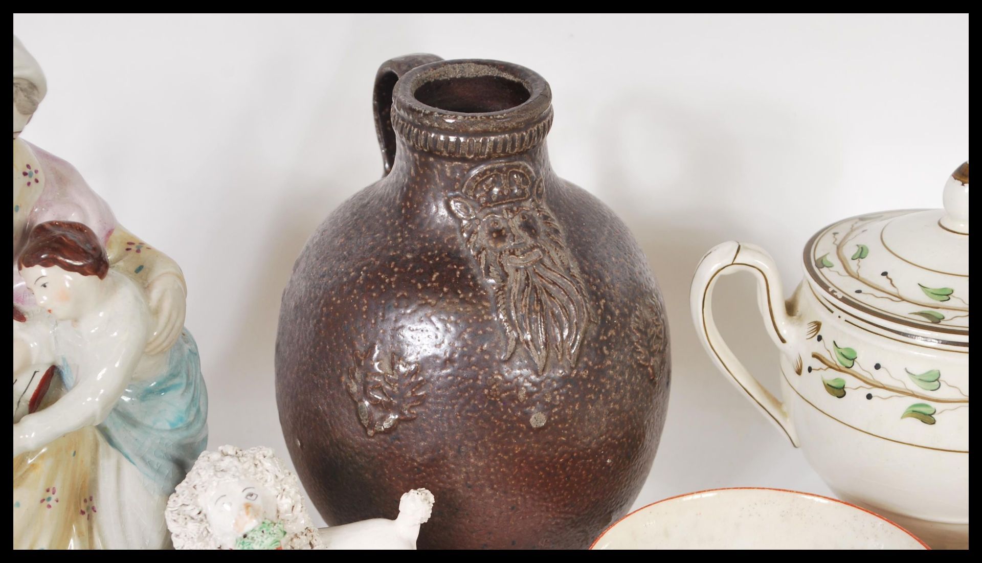 A collection of mixed ceramic items dating from the 18th Century to include two Chinese tea bowls - Image 3 of 8