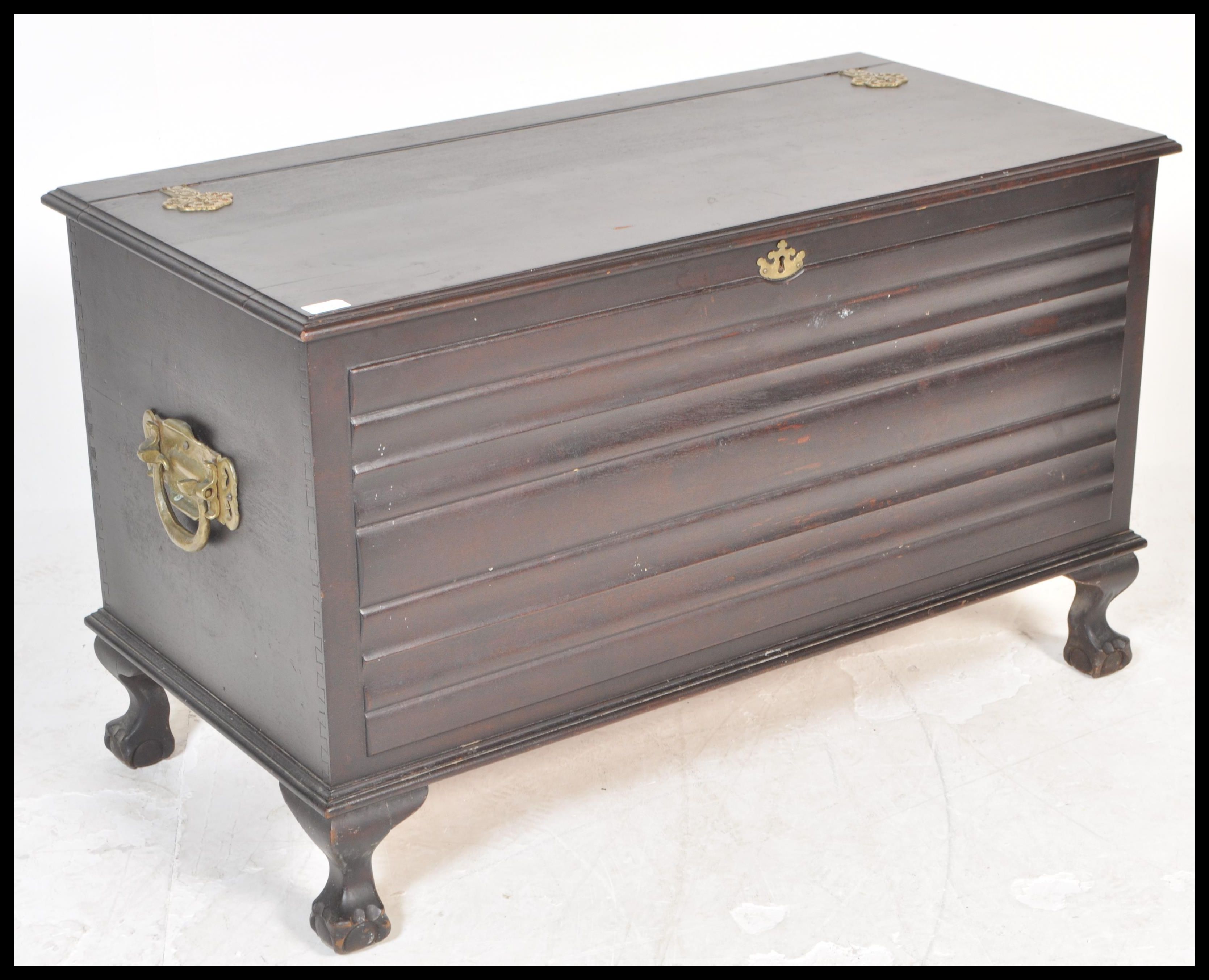 A South African mid 20th Century hardwood / stinkwood coffer / blanket box, the coffer with hinged - Image 2 of 6