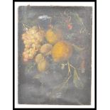 A 19th Century Victorian oil on canvas of a still life painting of fruit, fruit to include lemons,