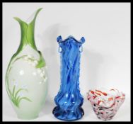 Three 20th Century ceramic vases to include a Graff porcelain vase having floral Art Nouveau style