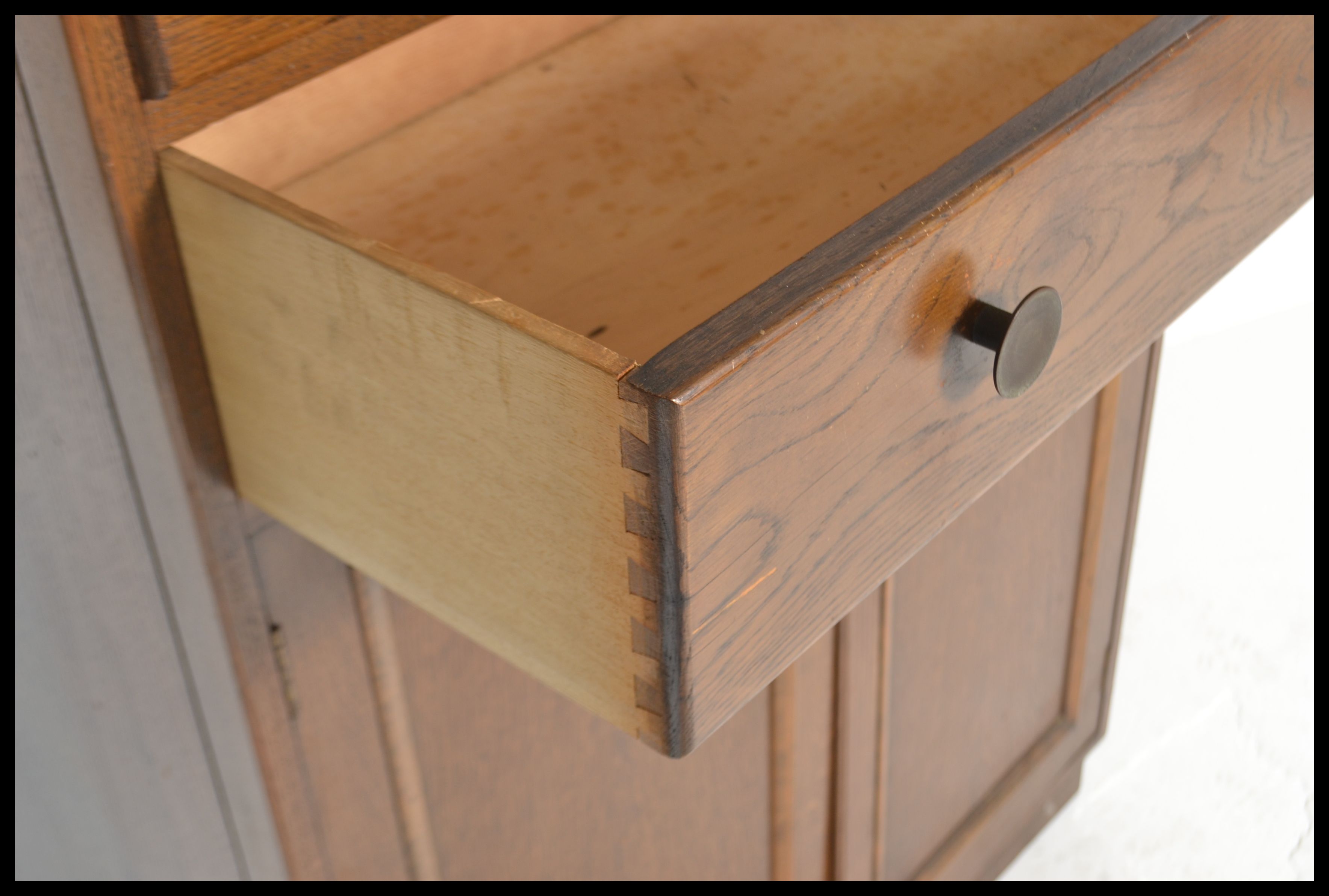 A vintage early 20th Century circa 1930's mahognay tallboy, chest cupboard two long drawers over - Image 5 of 6