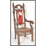 An early 19th Century Georgian oak chair raised on shaped octagonal leg with Strawberry Hill