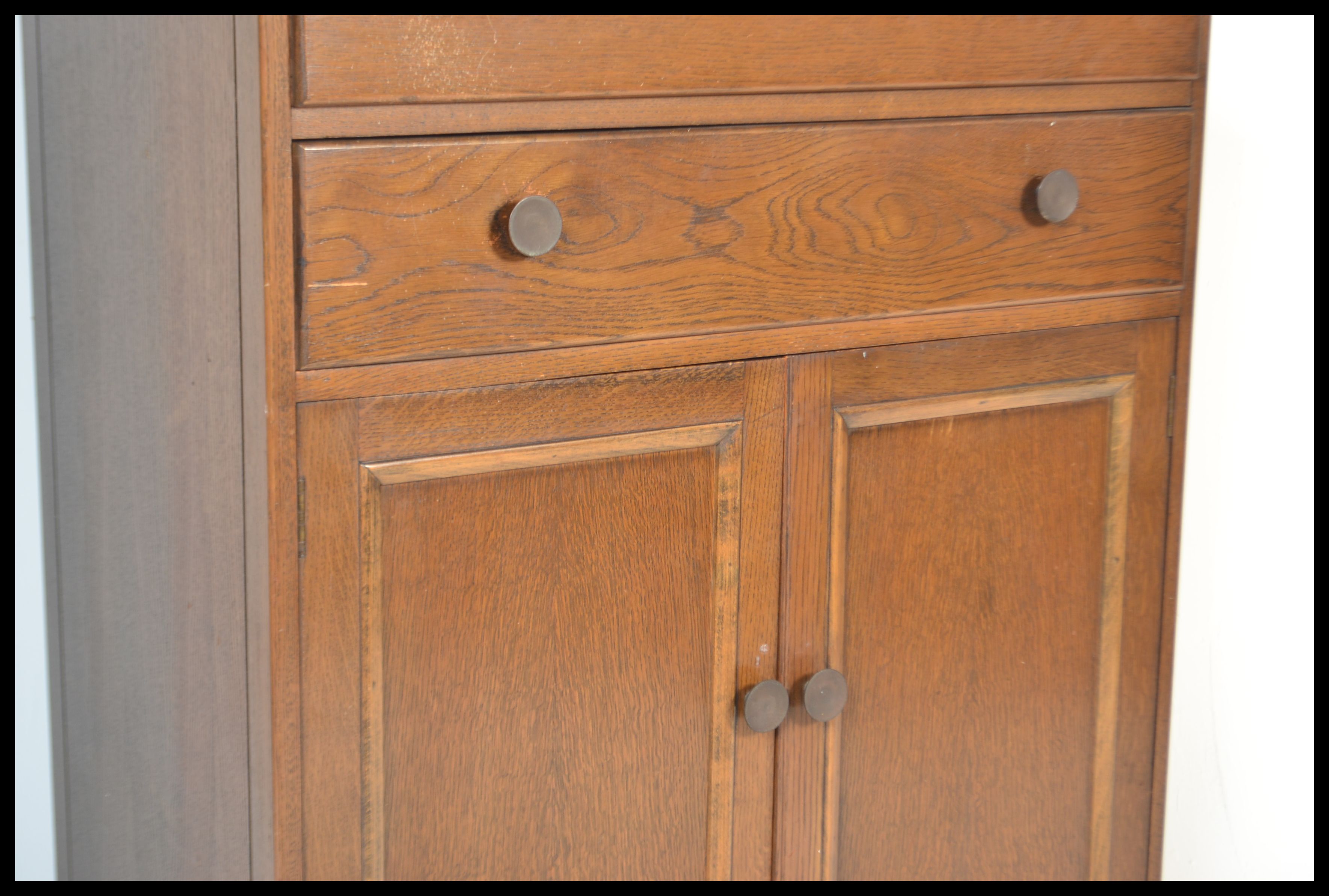 A vintage early 20th Century circa 1930's mahognay tallboy, chest cupboard two long drawers over - Image 3 of 6