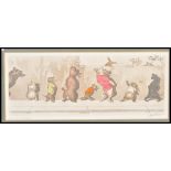 A vintage French Boris O'Klein Dirty Dogs of Paris framed and glazed novelty dog print having