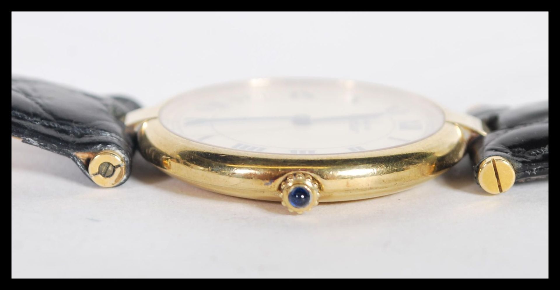 A vintage Must de Cartier wrist watch having a round face with roman numerals to the chapter ring - Bild 4 aus 4