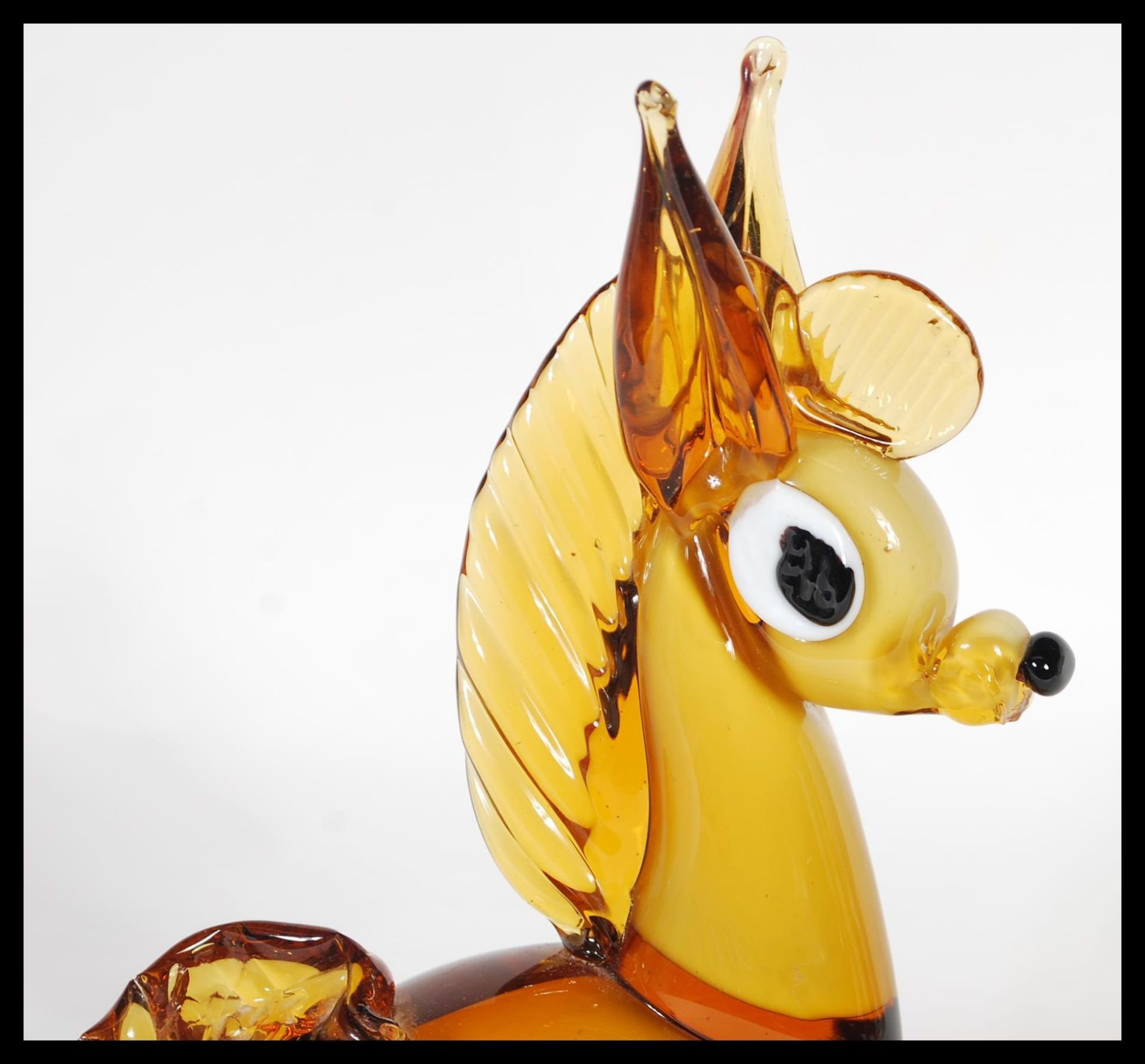 Murano - A vintage retro 20th Century Venetian studio art glass figurine in the form of a deer - - Bild 2 aus 5